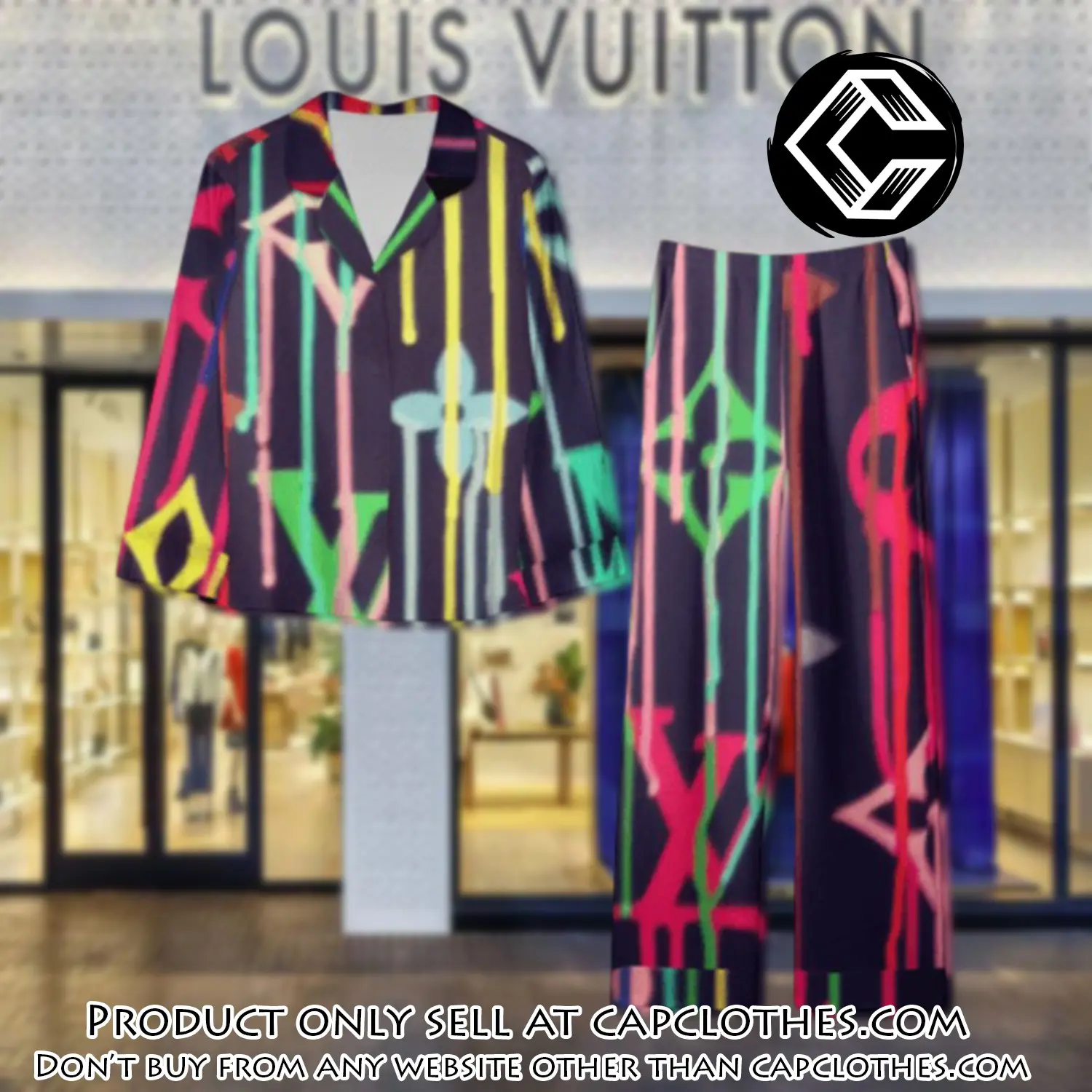 Trending luxury lv satin pajama set pjs1093 cc1726673